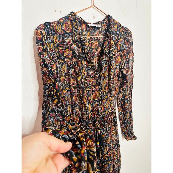 SEA NEW YORK Gerardtest Brown Paisley High Neckline Nicolette Midi Dress sz 6 - Picture 11 of 16